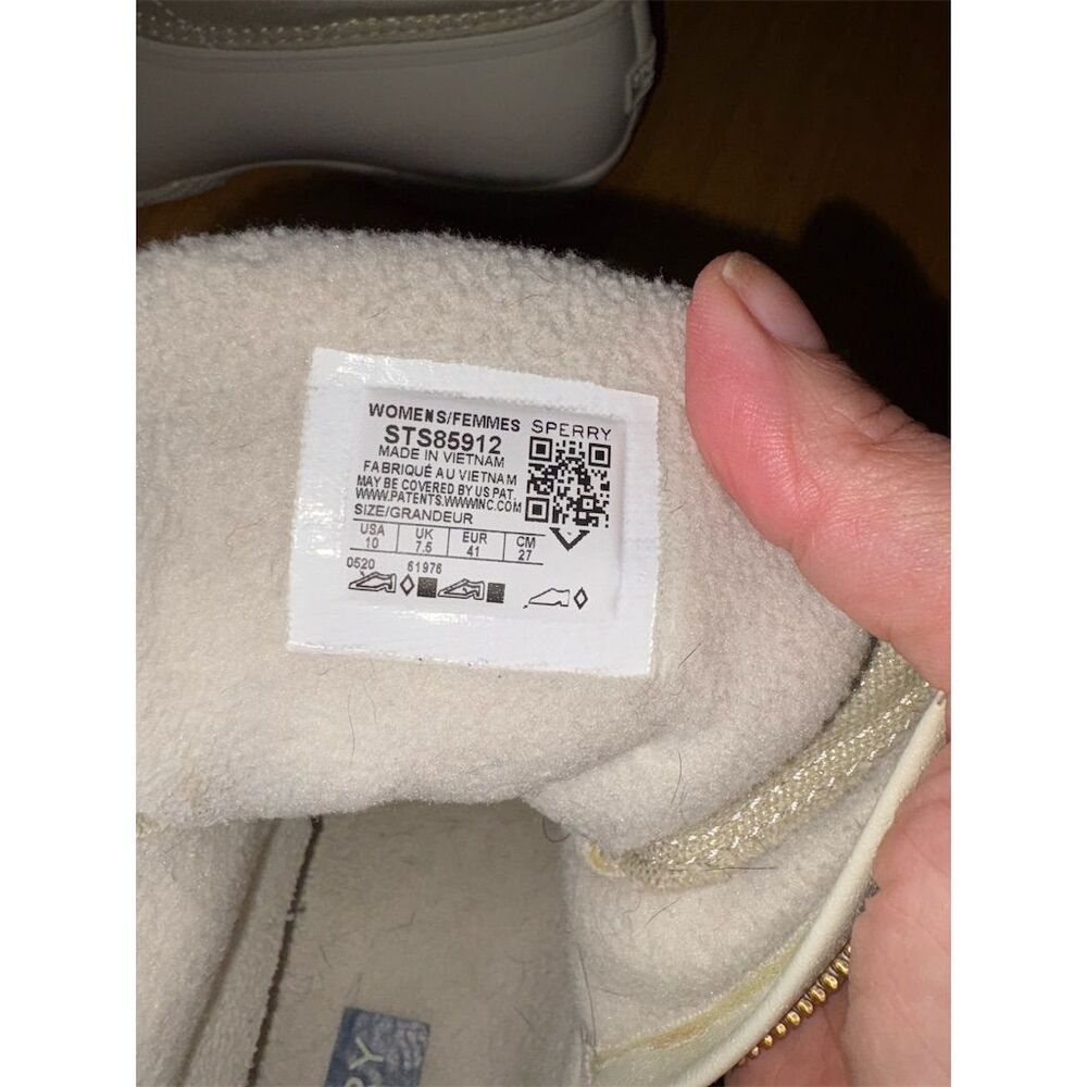 Sperry Women's Ankle Snow Boots Size 10 Ivory Metallic Winter Casual - Picture 8 of 13